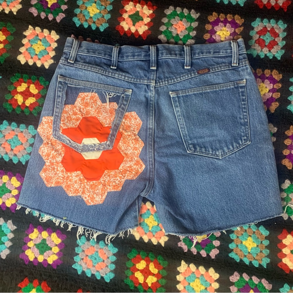 Vintage Upcycled Quilt Shorts